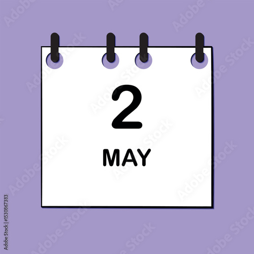 May 2. Daily Calendar icon for design. Simple design for business brochure, flyer, print media, advertisement. Easily editable.