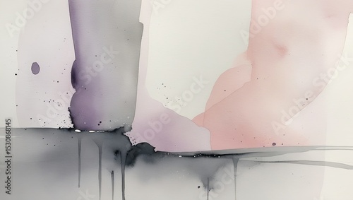 Pink Gray Abstract Watercolor