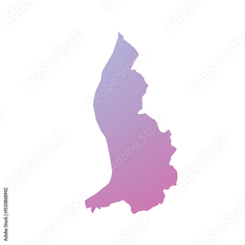 Map of Liechtenstein, sign silhouette. World Map Globe. Vector Illustration isolated on white background. Europe continent.