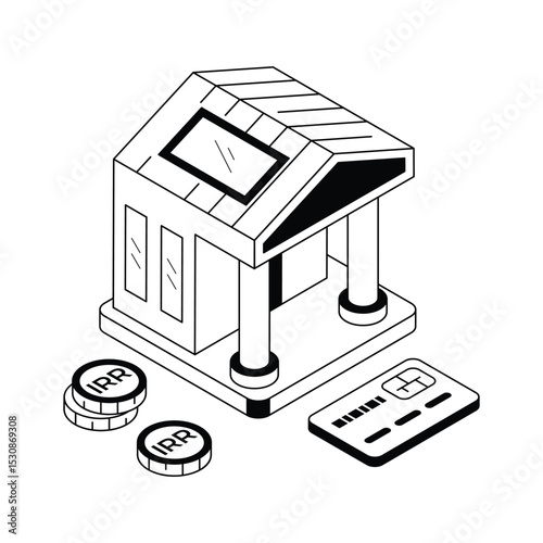 Premium isometric icon of secure bank deposit