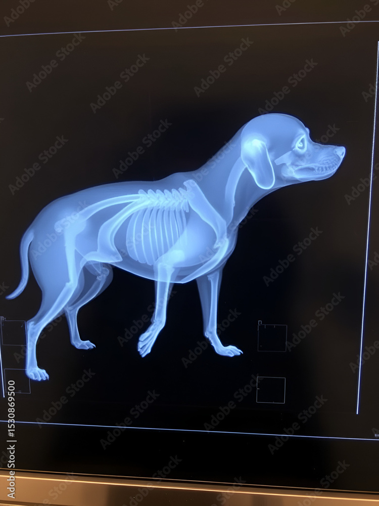 Fototapeta premium X-ray of a small dog in the vet