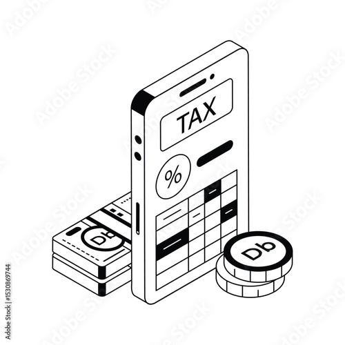 Have a look at this isometric online tax payment icon