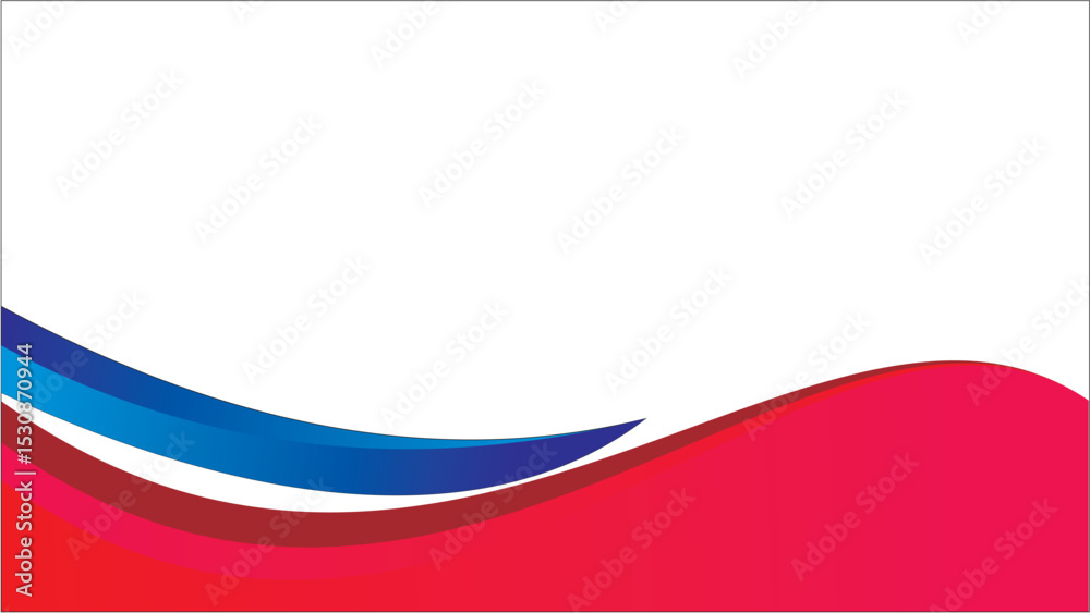Naklejka premium Abstract Red and Blue Wave Design Modern Minimalist Background Illustration