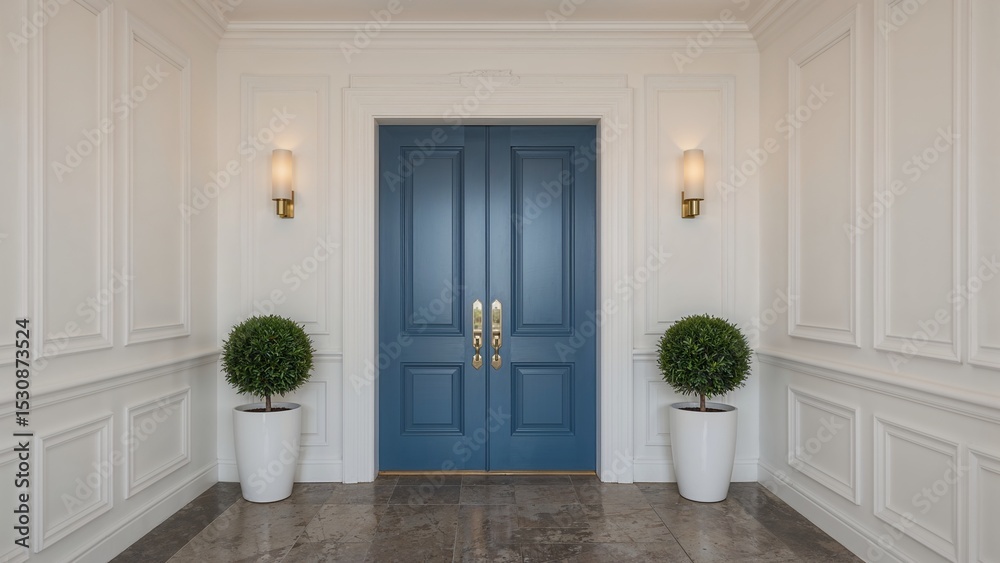 Fototapeta premium new home interior Modern home interior with two plant4