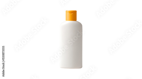 White cosmetic bottle with orange cap for beauty products