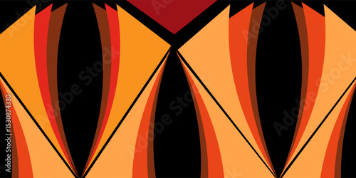 Orange,black abstract background dynamic shape composition design vector