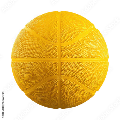 A yellow basketball, on a transparent background