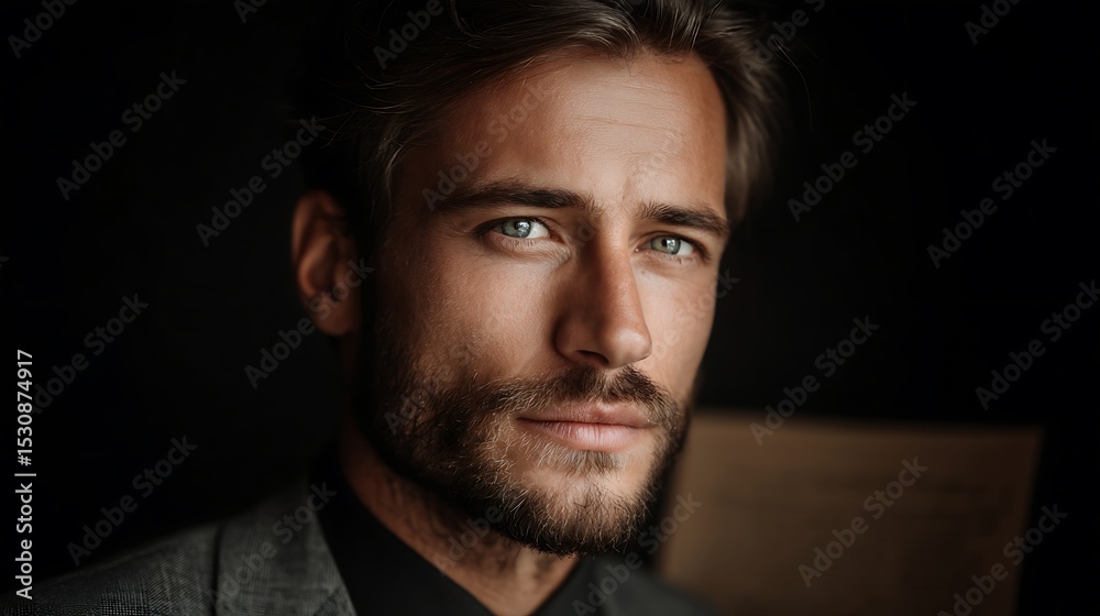 Obraz premium Focused businessman portrait