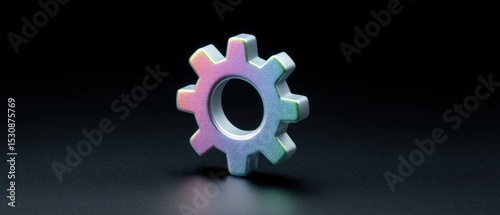 Innovative gear design digital showcase 3d render abstract environment close-up view technology concept for modern mechanics
