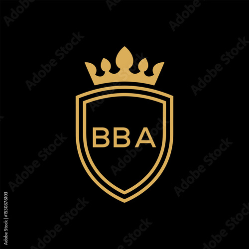 Initial BBA Letter Linked Logo for business and company identity. Modern BBA Letter Logo Vector Template with modern trendy golden logo.
