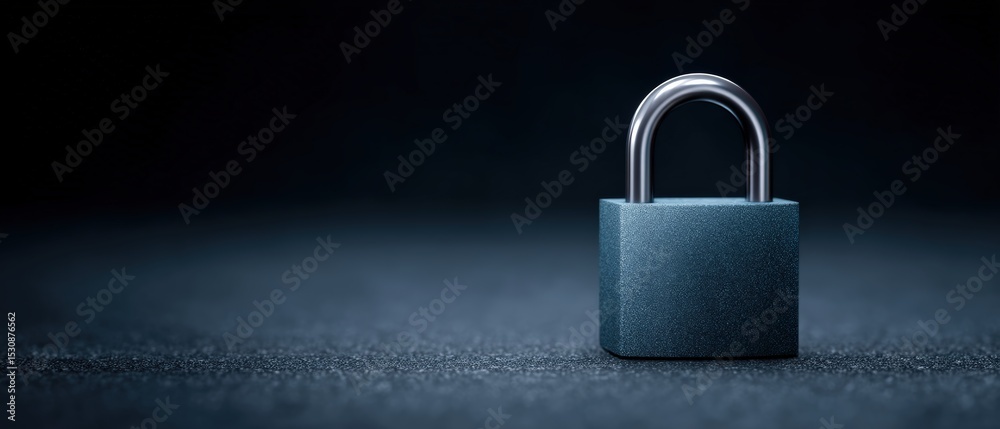Naklejka premium Secure lockdown protecting data integrity in business environments still life dark setting close-up perspective