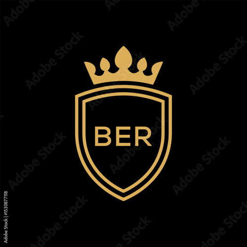 Initial BER Letter Linked Logo for business and company identity. Modern BER Letter Logo Vector Template with modern trendy golden logo.
