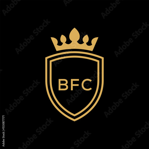 Initial BFC Letter Linked Logo for business and company identity. Modern BFC Letter Logo Vector Template with modern trendy golden logo.
