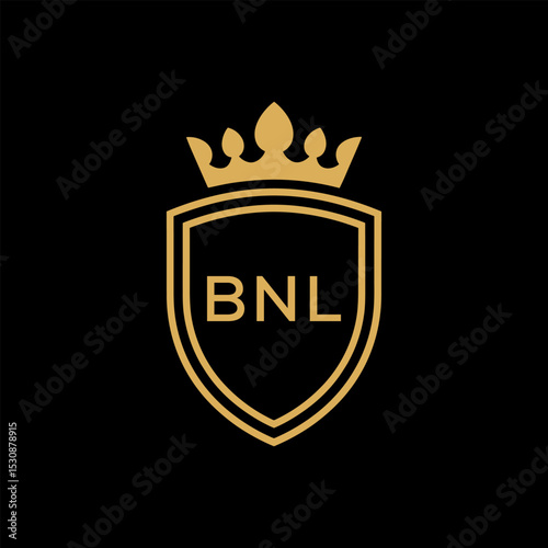 Initial BNL Letter Linked Logo for business and company identity. Modern BNL Letter Logo Vector Template with modern trendy golden logo.
