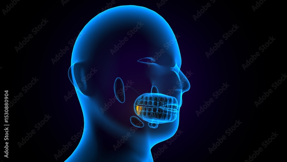 Obraz premium female teeth structure anatomy. 3d render