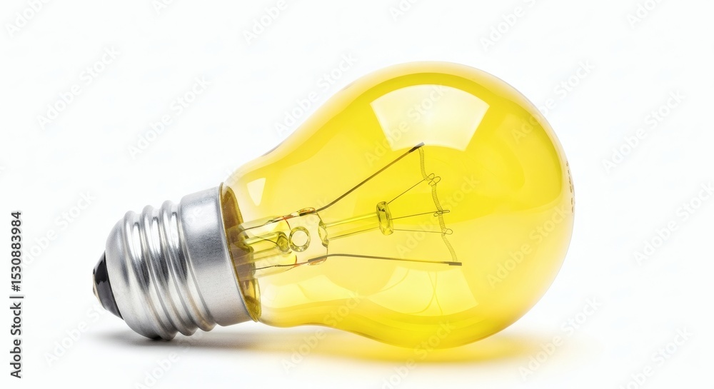 Yellow Lightbulb Concept of Idea with Creativity and Innovation on White. Yellow Lightbulb Concept of Idea with Creativity and Innovation on White.