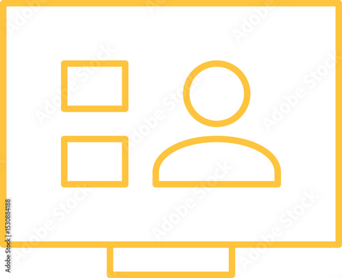 Video Conference Training  In Outline Icon