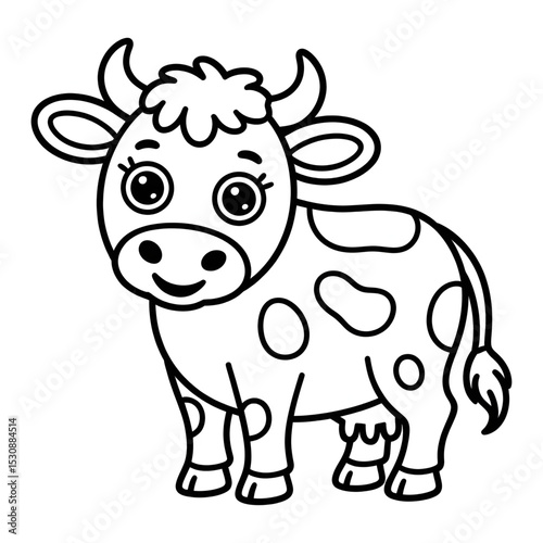 funny cow cartoon illustration vector