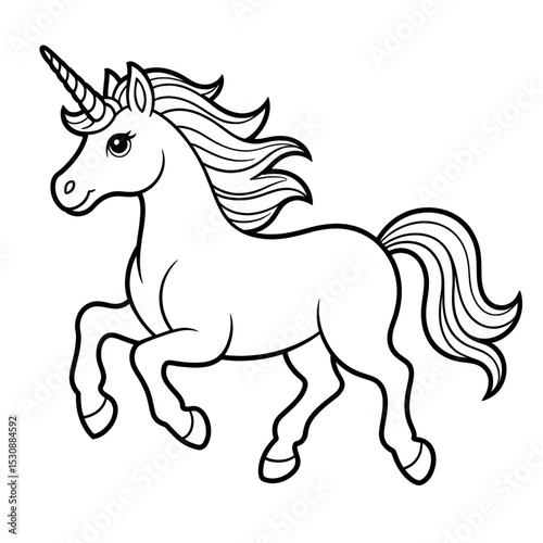 Beautiful unicorn line art design