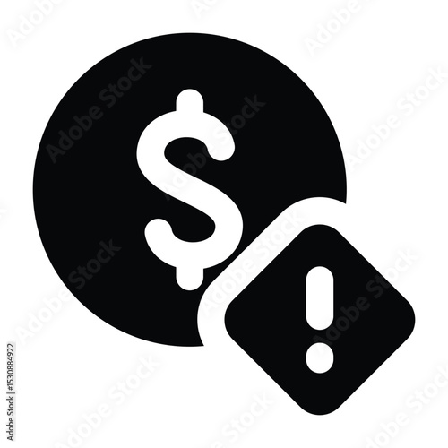Simple Financial Crisis glyph icon. The icon can be used for websites, print templates, presentation templates, illustrations, etc	
