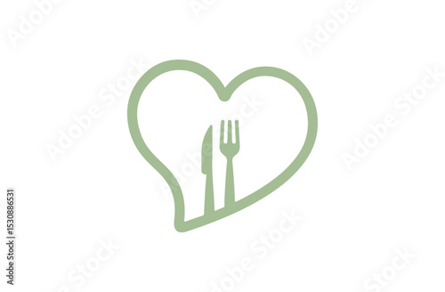 Health Heart Food Icon Logo Design – Nutritious SVG Art File for Wellness, Organic Brands, Diet, Fitness
