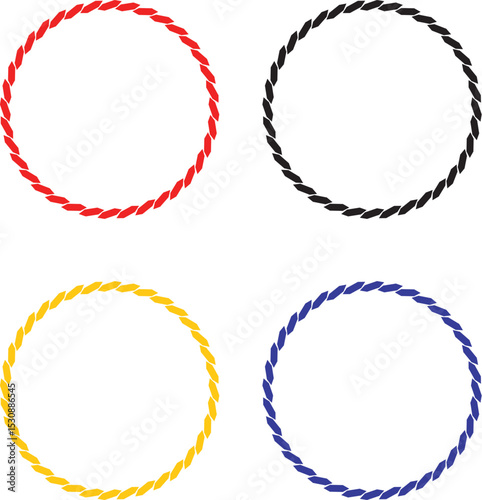 color & colorful set of round labels with circles 