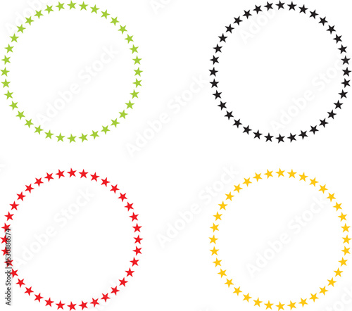 set of round labels set of round frames with color circles