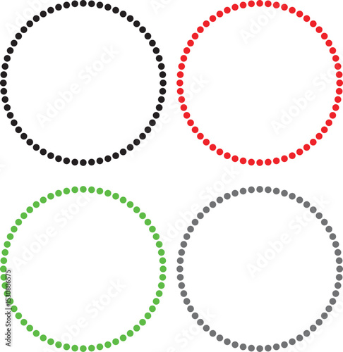 set of round frames with color circles