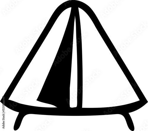 Simple Camping Tent Icon - Outdoor Adventure and Recreation Symbol