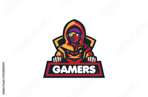 Futuristic Gamer Logo Emblem with Digital Aesthetics, Designed for eSports, Streaming Channels, Gaming Communities, and Competitive Team Identity Branding