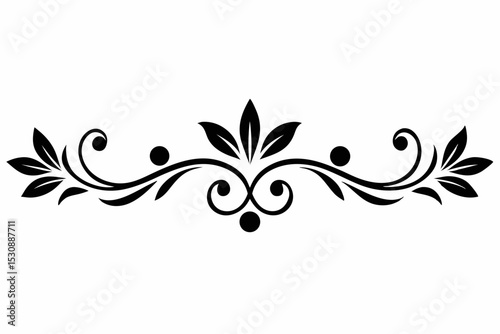 illustration, vector, border - frame, ornate, outline, design element, symbol, single line, calligraphy, cut out, doodle, filigree, horizontal, separation, dividing, scribble, heart shape, decoration,