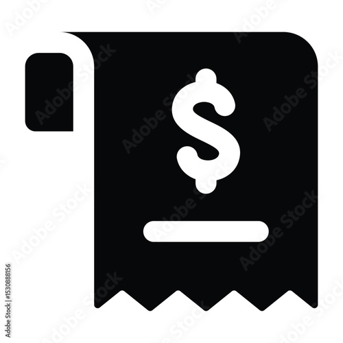 Simple Bills glyph icon. The icon can be used for websites, print templates, presentation templates, illustrations, etc	
