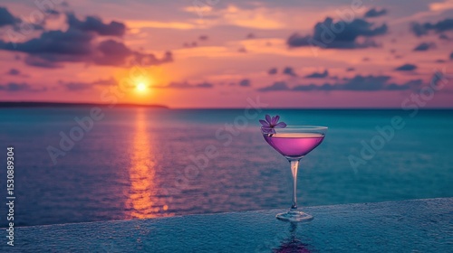 Exquisite Sunset Cocktail Hour with Relaxing Ocean View