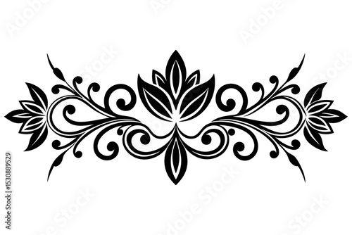 illustration, vector, border - frame, ornate, outline, design element, symbol, single line, calligraphy, cut out, doodle, filigree, horizontal, separation, dividing, scribble, heart shape, decoration,