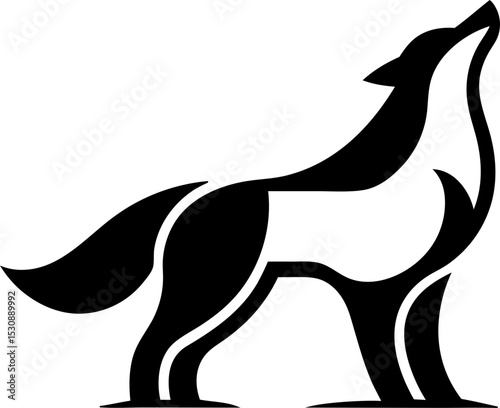  flat logo vector of wolf, fox, and jackal is ideal for nature themes.