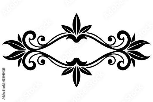 illustration, vector, border - frame, ornate, outline, design element, symbol, single line, calligraphy, cut out, doodle, filigree, horizontal, separation, dividing, scribble, heart shape, decoration,