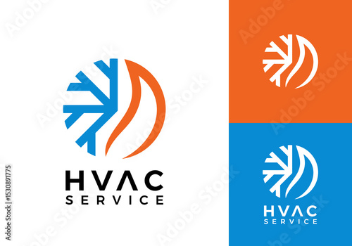 hvac and fire logo. heating cooling snowflake conditioning vector design concept	
