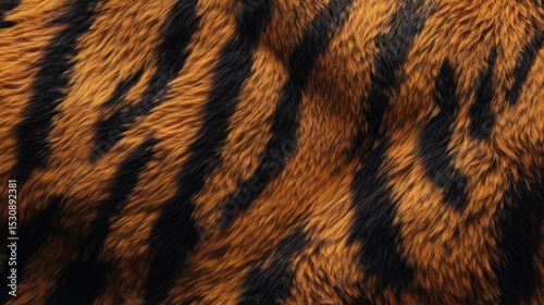 Captivating visual delight of hyper-realistic tiger skin texture with vivid orange-brown hues and striking black stripes under soft lighting