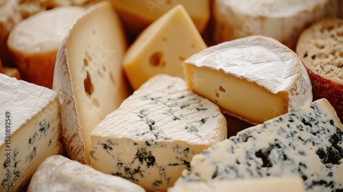 Gourmet exploration of assorted cheeses showcasing unique textures and rinds in a captivating culinary composition