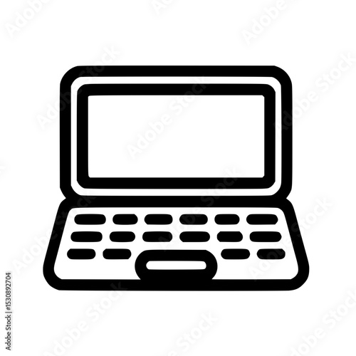 Minimal Black Line Laptop Icon for Technology and Computing