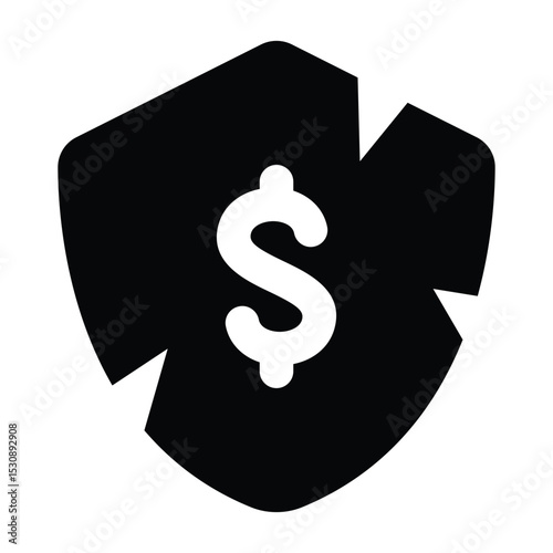 Simple Broken Shield glyph icon. The icon can be used for websites, print templates, presentation templates, illustrations, etc	
