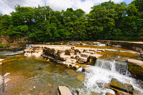 Across Richmond Falls in North Yorkshire.