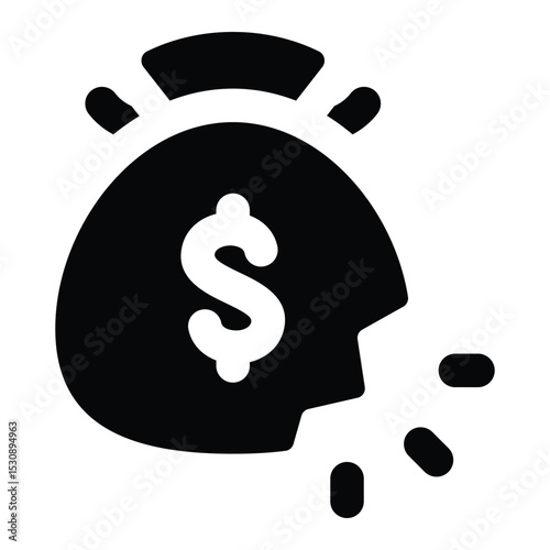 Simple Bankrupt glyph icon. The icon can be used for websites, print templates, presentation templates, illustrations, etc	
