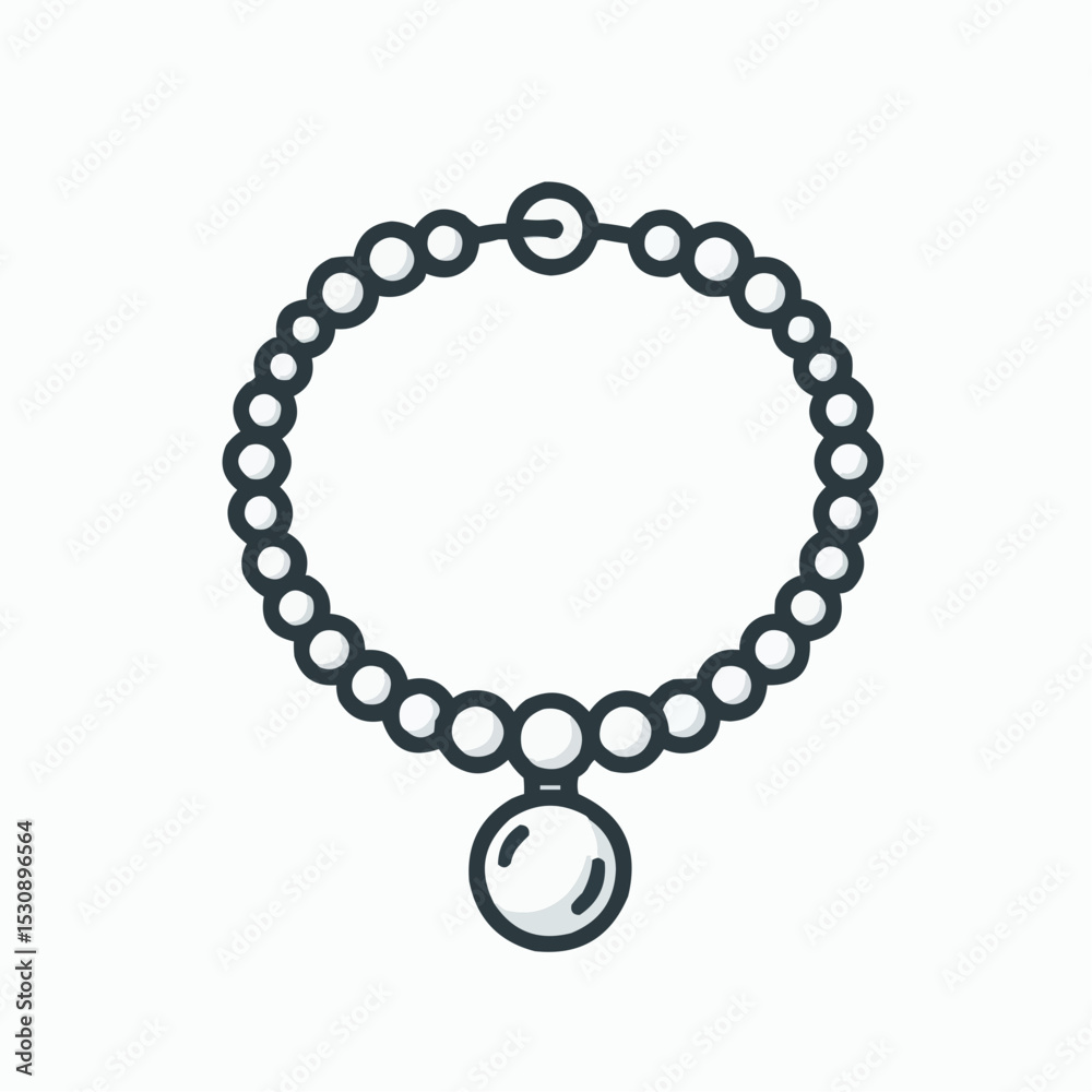 Obraz premium pearl necklace design, minimalist style, elegant accessory, jewelry illustration 