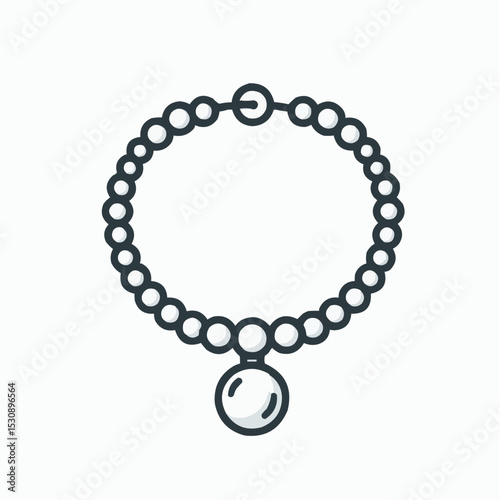 pearl necklace design, minimalist style, elegant accessory, jewelry illustration

