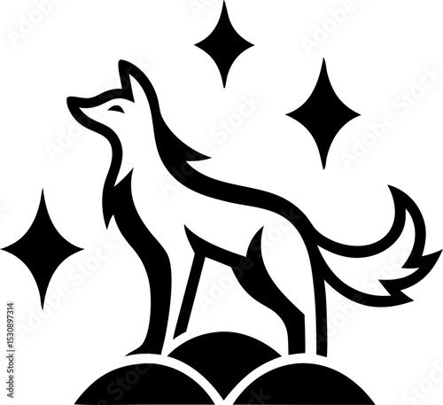 Wolf, fox Vector icon design 