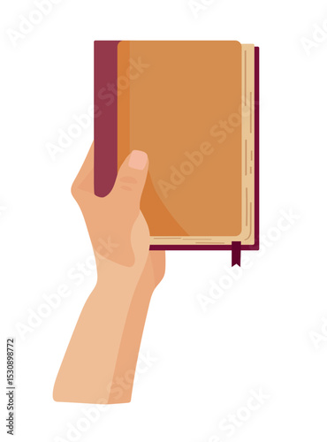 Book. Flat vector clipart, illustration with isolated background.