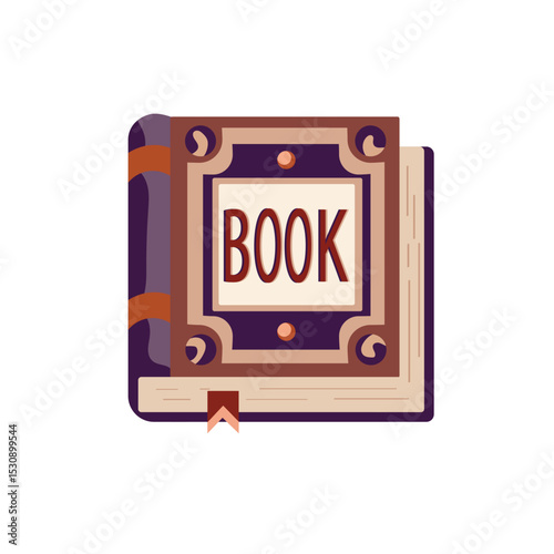 Book. Flat vector clipart, illustration with isolated background.