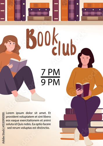 Books flyers. Flat vector clipart, illustration with isolated background.