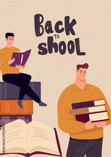 Books flyers. Flat vector clipart, illustration with isolated background.